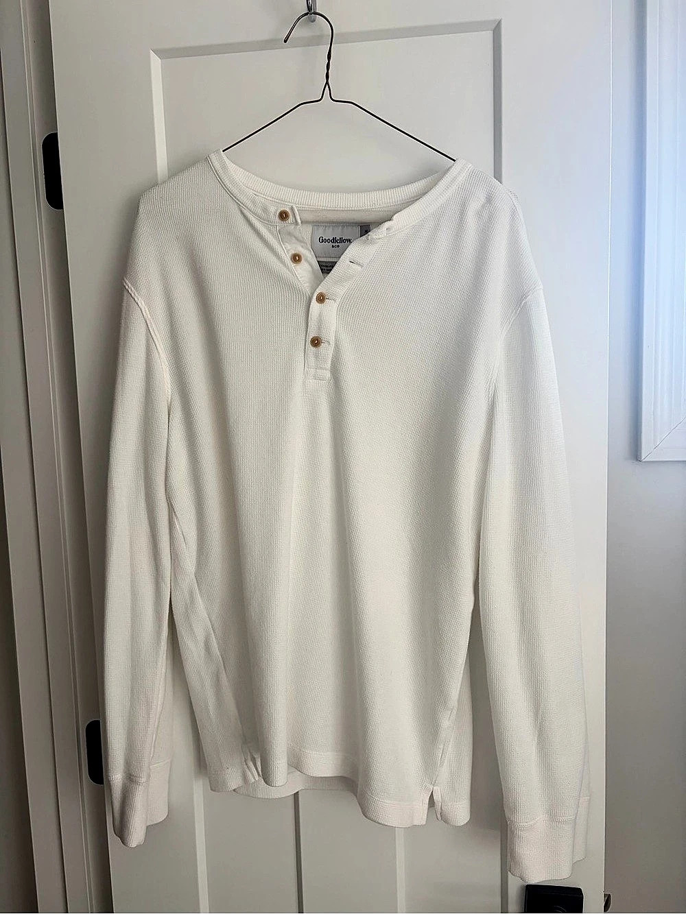 Goodfellow & Co Men's Vintage Long Sleeve Texture Henley Shirt Texture Henley